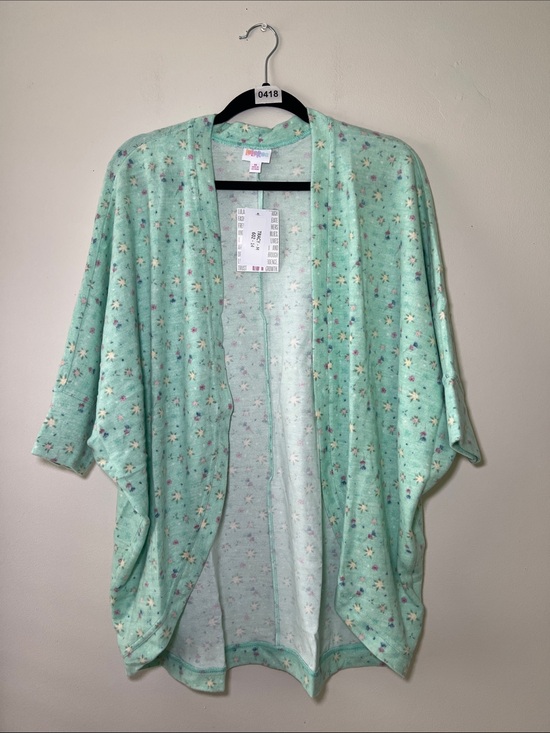 LuLaRoe Sweaters - LuLaRoe Tracy Mint Green Floral Draped Cocoon Cardigan